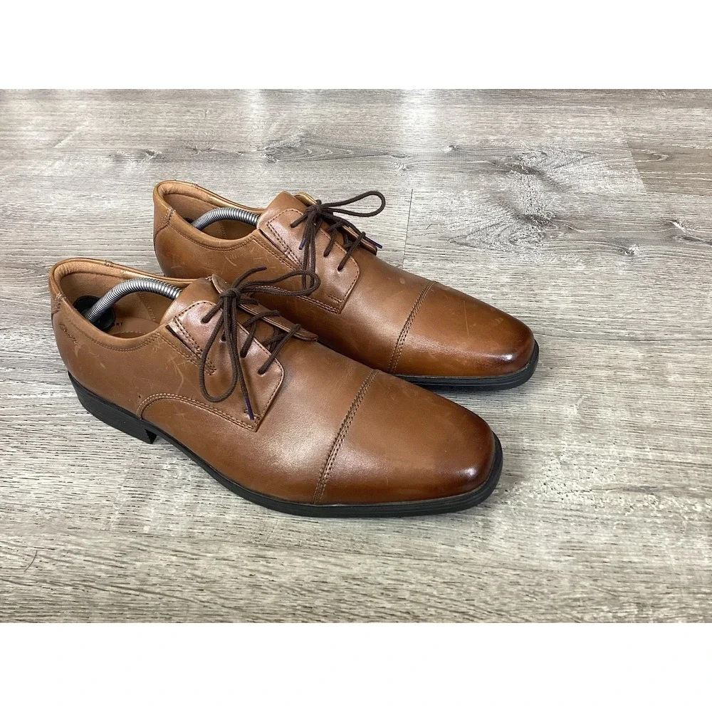 Clarks Collection Mens Size 11.5 Brown Dress Shoes 15770 Tilden Shoes